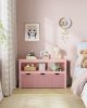 VASAGLE Gyerekszoba Tárolószekrény Rózsaszín Görgős Fiókokkal