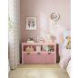   VASAGLE Gyerekszoba Tárolószekrény Rózsaszín Görgős Fiókokkal