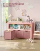 VASAGLE Gyerekszoba Tárolószekrény Rózsaszín Görgős Fiókokkal