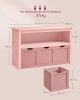 VASAGLE Gyerekszoba Tárolószekrény Rózsaszín Görgős Fiókokkal