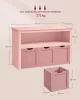 VASAGLE Gyerekszoba Tárolószekrény Rózsaszín Görgős Fiókokkal