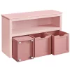 VASAGLE Gyerekszoba Tárolószekrény Rózsaszín Görgős Fiókokkal