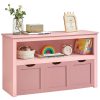 VASAGLE Gyerekszoba Tárolószekrény Rózsaszín Görgős Fiókokkal