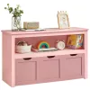 VASAGLE Gyerekszoba Tárolószekrény Rózsaszín Görgős Fiókokkal