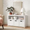 VASAGLE LHS380W01 Gyerek Tároló Szekrény MDF Fehér Kihúzható Tárolókkal