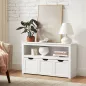   VASAGLE LHS380W01 Gyerek Tároló Szekrény MDF Fehér Kihúzható Tárolókkal
