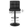 SONGMICS Luxus Bárszék Szett Állítható Magasságú Fekete Bársony Ülőfelülettel