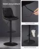 VASAGLE Elegance Állítható Magasságú Bárszék Szett Fekete PU Bőr Háttámlával