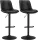 VASAGLE LJB095B01 bárszék szett 2 db magasságállítható forgó konyhai szék steppelt PU borítással háttámlával és lábtartóval tintafekete