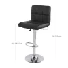 SONGMICS LJB64B bárszék műbőr fekete magasságállítható 360° forgatható