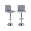 SONGMICS Állítható Magasságú Bárszék Szett Szürke PU Bőr Háttámlával