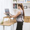 SONGMICS Bambusz Laptop Asztal Állítható Magasságú Ágyasztal Szellőzőnyílásokkal