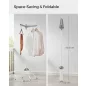   SONGMICS ruhaszárító állvány 3 forgatható karral rozsdamentes acél szürke-fehér 150 cm