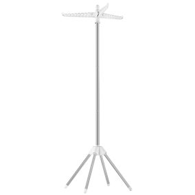   SONGMICS Forgatható Ruhaszárító Állvány Rozsdamentes Acél 27 Vállfás Fehér-Ezüst