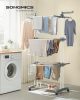 SONGMICS 4 Szintes Mobil Ruhaszárító Állvány Görgőkkel Fehér