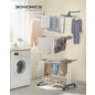   SONGMICS 4 Szintes Mobil Ruhaszárító Állvány Görgőkkel Fehér