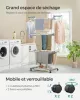 SONGMICS 4 Szintes Mobil Ruhaszárító Állvány Görgőkkel Fehér