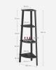 VASAGLE Ipari Stílusú 4-Szintes Sarokpolc Antracit-Fekete