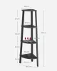 VASAGLE Ipari Stílusú 4-Szintes Sarokpolc Antracit-Fekete