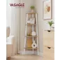 VASAGLE Ipari Stílusú Sarokpolc 4 Szintes Tölgy-Fehér