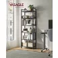   VASAGLE Industrial 6-Szintes Könyvespolc Acélvázas Állvány Ébenfa-Fekete
