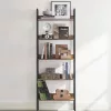 VASAGLE Alinru Létrapolc 5 Polccal Vintage Barna-Fekete Ipari Design