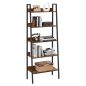   VASAGLE Létra Polc 5 Szintes Ipari Stílusú Könyvespolc Vintage Barna-Fekete