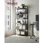   VASAGLE Industrial 6-Szintes Könyvespolc Acél Vázzal Ébenfa Fekete