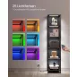   VASAGLE 6 Szintes Könyvespolc Állítható LED Világítással Acél Kerettel Ebony Black