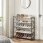   SONGMICS 5-Szintes Fém Cipőállvány Oxford Szövet Polcokkal Rusztikus Barna-Fekete