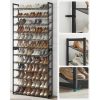 SONGMICS 12-Szintes Fém Cipőtároló Állvány Fekete