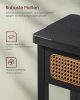 VASAGLE Boho Konzolasztal Rattan Fronttal Fekete