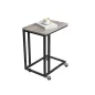   VASAGLE Ipari Görgős Kisasztal Szürke-Bézs Fával és Fekete Fémvázzal