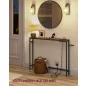   VASAGLE konzolasztal töltőállomással vintage barna/tintafekete 15 x 100 x 80 cm