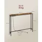   VASAGLE konzolasztal töltőállomással vintage barna/tintafekete 15 x 100 x 80 cm