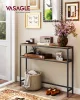 VASAGLE LNT131K01 Konzolasztal Forgácslap Acél Vintage Barna Fekete 2 Polcos