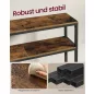   VASAGLE 2-szintes konzolasztal rusztikus barna és tintafekete 120 x 20 x 80 cm