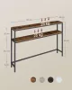 VASAGLE 2-szintes konzolasztal rusztikus barna és tintafekete 120 x 20 x 80 cm
