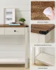 VASAGLE konzolasztal 3 fiókkal és polccal mézszínű barna vintage fehér