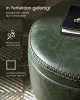 VASAGLE EKHO Tárolós Puff Mid-Century Modern Erdőzöld PU Bőr Ülőke Acél Lábakkal