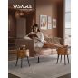 VASAGLE EKHO Tárolós Puff Mid-Century Modern Karamellbarna Műbőr Ülőke Acél Lábakkal