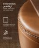 VASAGLE EKHO Tárolós Puff Mid-Century Modern Karamellbarna Műbőr Ülőke Acél Lábakkal