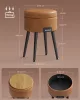 VASAGLE EKHO tároló puff műbőr karamell barna mid-century modern stílusban