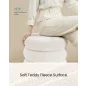 SONGMICS kerek puff tárolóval teddy fleece fehér