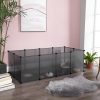 SONGMICS Kisállat Kifutó Átlátszó Műanyag Moduláris Ketrec Szürke