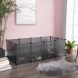   SONGMICS Kisállat Kifutó Átlátszó Műanyag Moduláris Ketrec Szürke