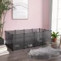   SONGMICS Kisállat Kifutó Átlátszó Műanyag Moduláris Ketrec Szürke
