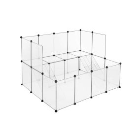   SONGMICS Moduláris Kisállat Ketrec Teraszos Játszótér Fehér