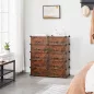   SONGMICS Moduláris Cipőtároló Szekrény Rusztikus Barna 10 Rekeszes DIY Rendszer