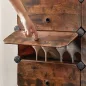  SONGMICS Moduláris Cipőtároló Szekrény Rusztikus Barna 10 Rekeszes DIY Rendszer